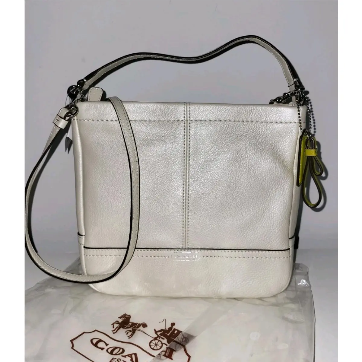 Coach F49160 Park Leather Mini Duffle Crossbody Bag Pearl