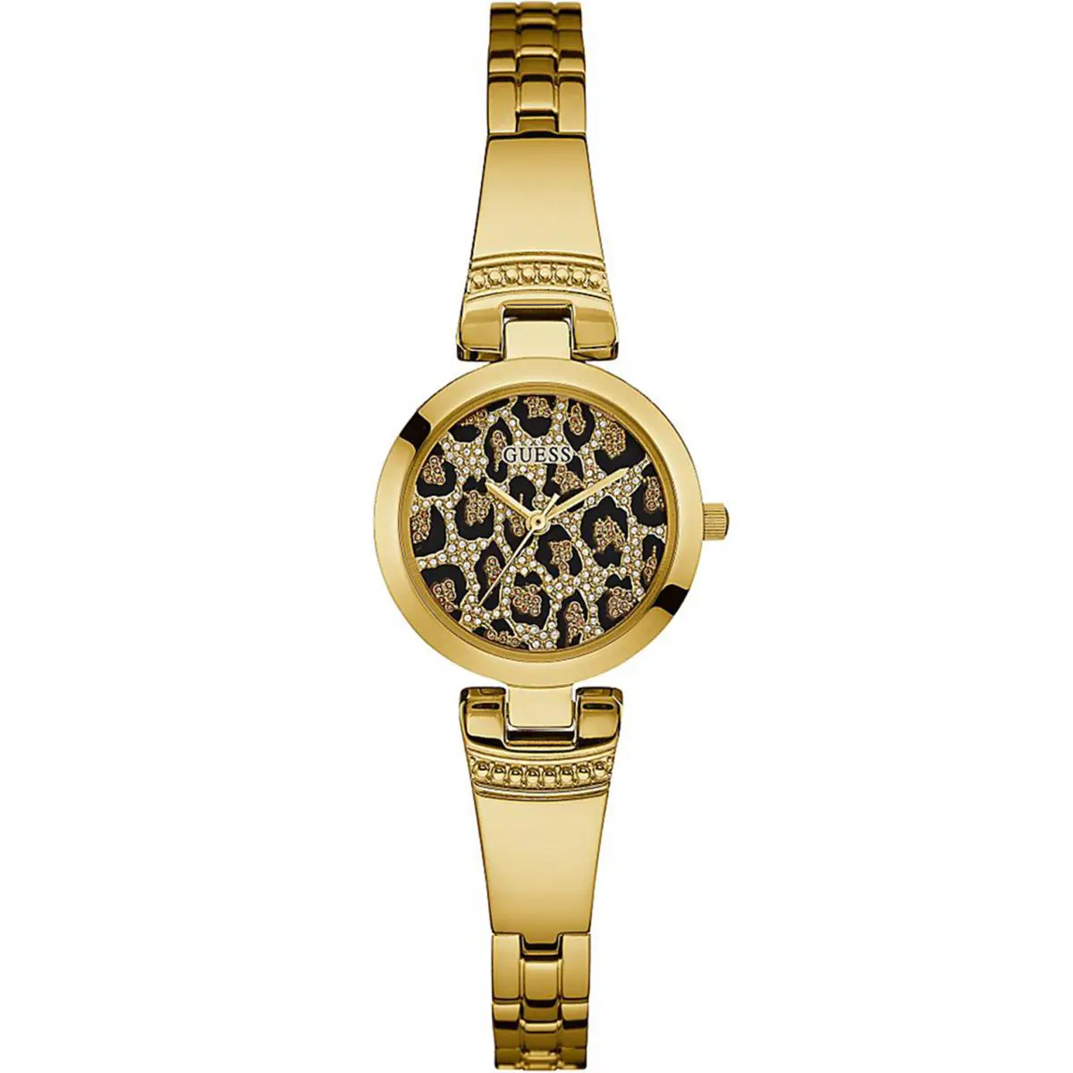 Guess W0890L3 Ladies Dress Stainless Steel Gold-tone Animal Print Dial WR
