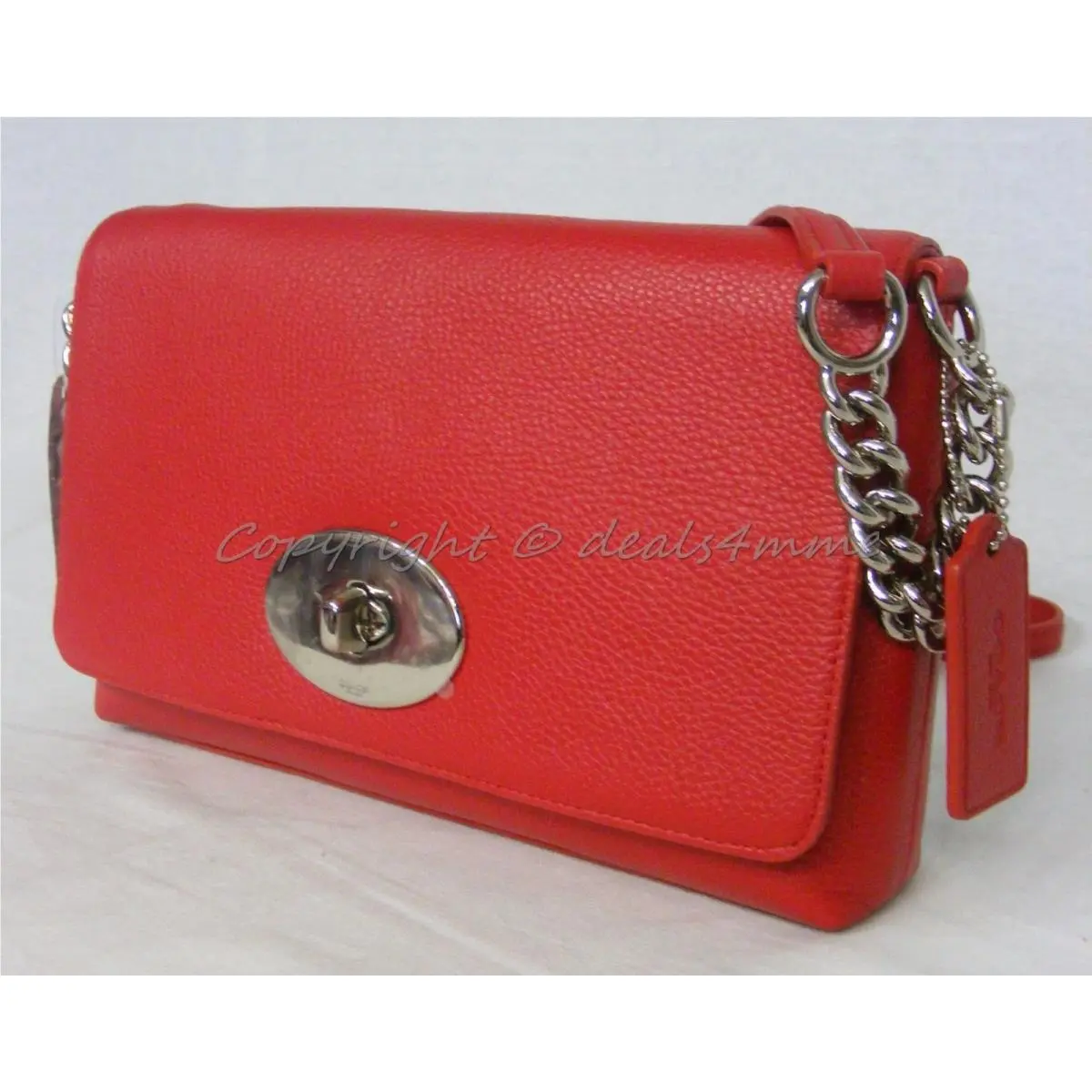 Coach Crosstown Crossbody In Polished Pebble Leather in True Red 53083