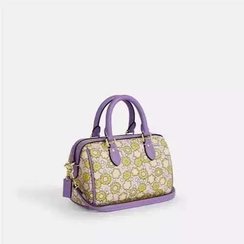 Coach Mini Rowan Crossbody Bag with Floral Print CBM69 Lilac