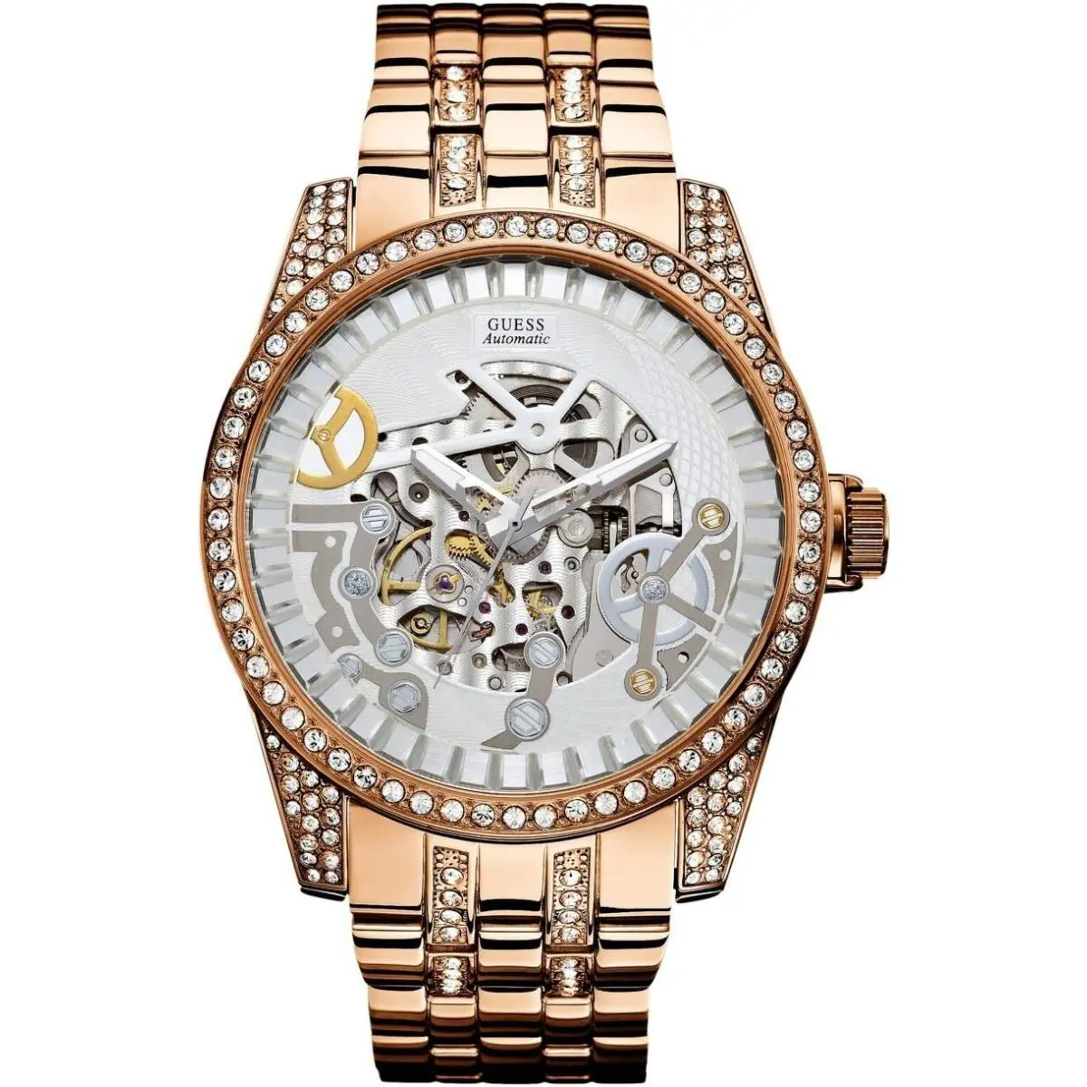 Guess U0012G2 Exhibition Dial Stainless Steel Bracelet Women`s Watch