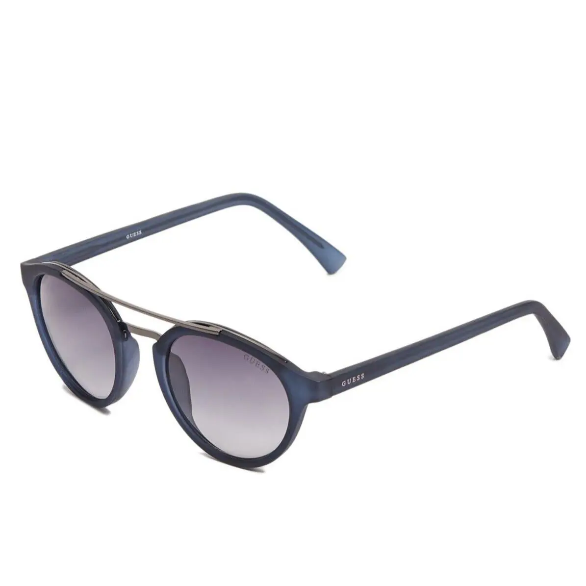 Guess R1105 Womens Matte Blue/gradient Smoke Round Sunglasses 51 mm