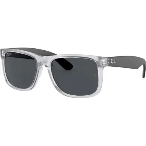 Ray-ban Justin Color Mix Matte Transparent Frame Sunglasses RB4165 651287 55 - Frame: Grey/Transparent, Lens: Gray