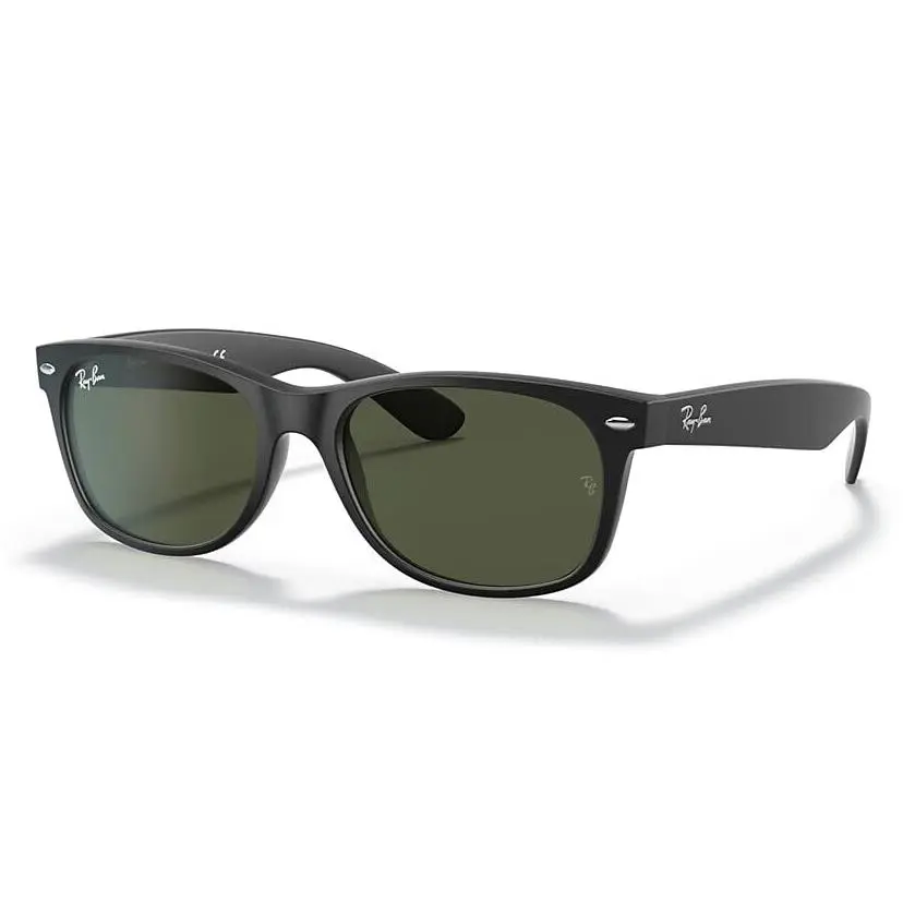 Ray Ban Wayfarer RB2132F 622 55-18-140 Matte Black G-15 - Frame: Matte Black, Lens: Green