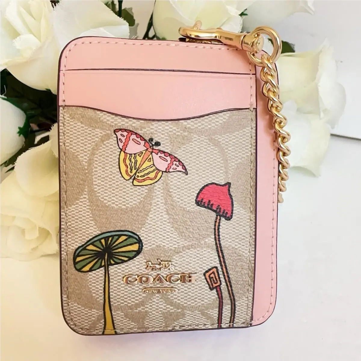 Coach X Observed By Us Zip Card Case In Signature Canvas CU403
