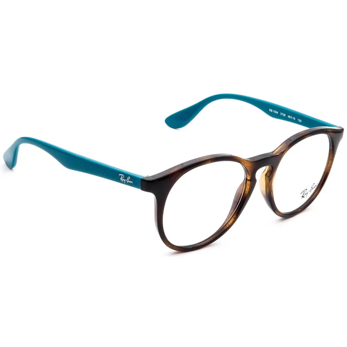 Ray-ban Junior Eyeglasses RB 1554 3728 Tortoise/blue Round Frame 48 16 130 - Frame: Tortoise/Blue