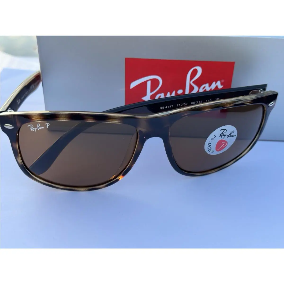 Ray-ban RB4147 710/57 Boyfriend Polarized Brown 3P 60mm Sunglasses