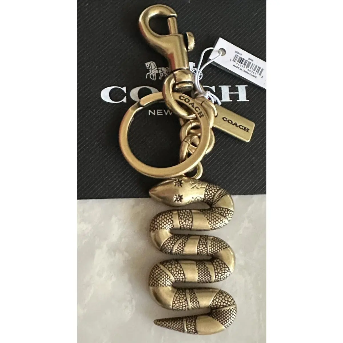 Coach Brass Snake Bag Charm / Keyring / Fob CZ212 Rare