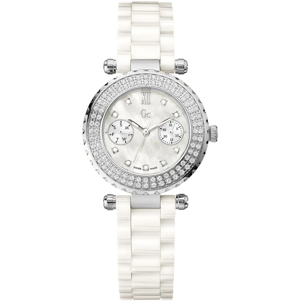 Guess Collection A28101L1 Ladies Diamonds On Bezel Sapphire Screw Crown 100m WR