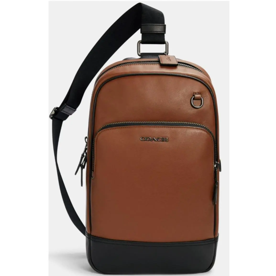 Coach Graham Pack C2931 Crossbody Bag In Saddle Brown Black Leather Gunmetal