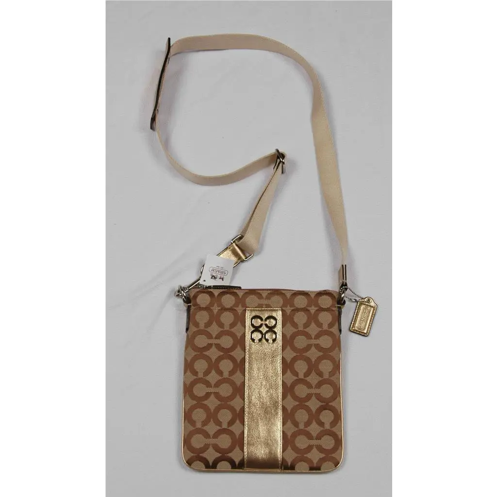 Coach Julia OP Art Swingpack 44245 Khaki Bronze