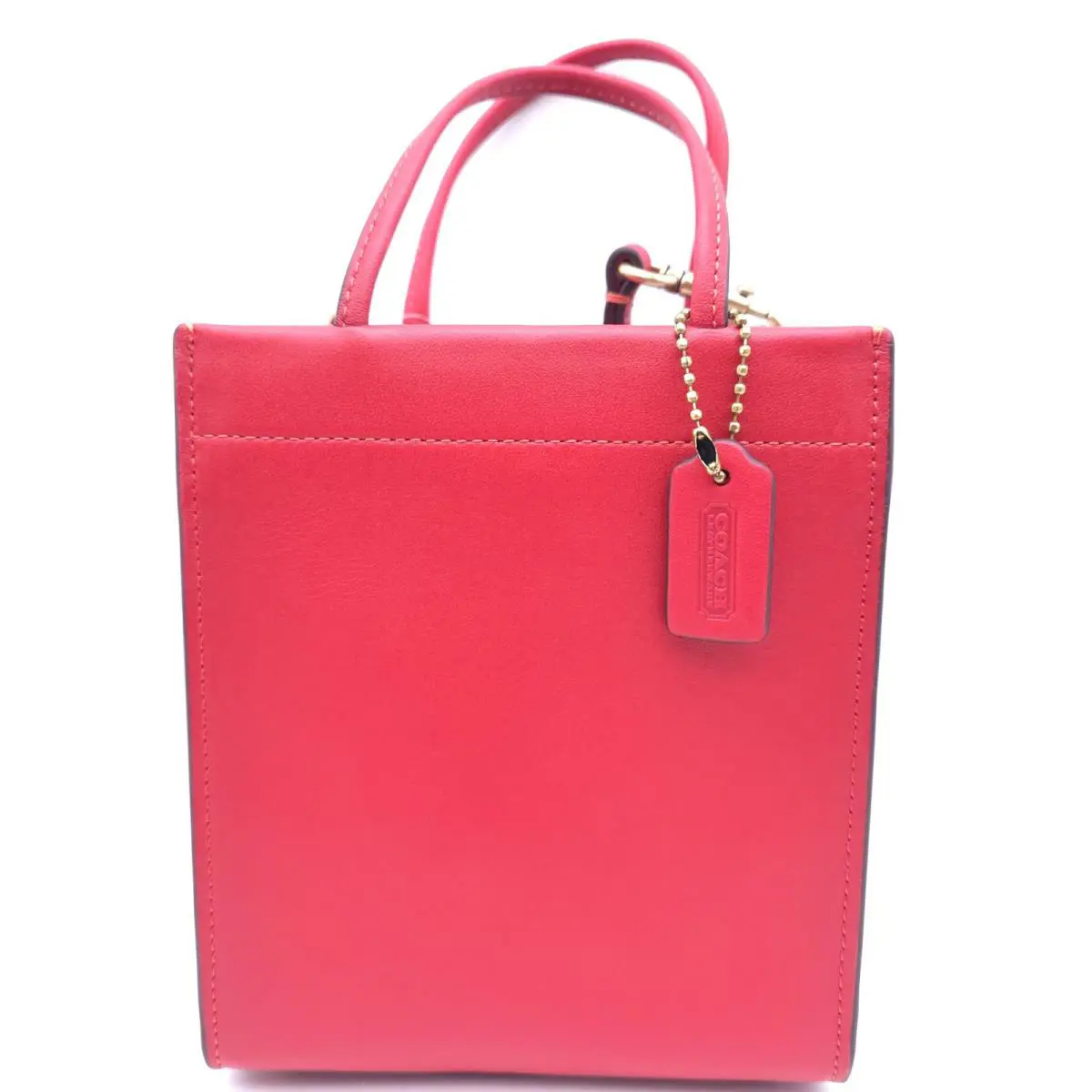 Coach Glovetanned Leather Mini Cashin Tote - B/sport Red C4828