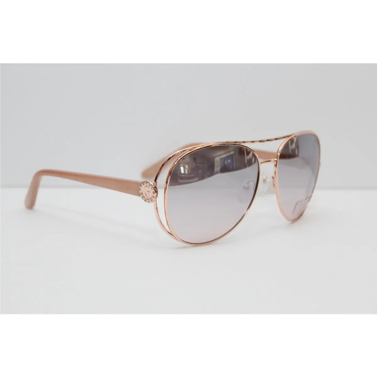Guess Women Gold Tone Tinted Aviator Sunglasses