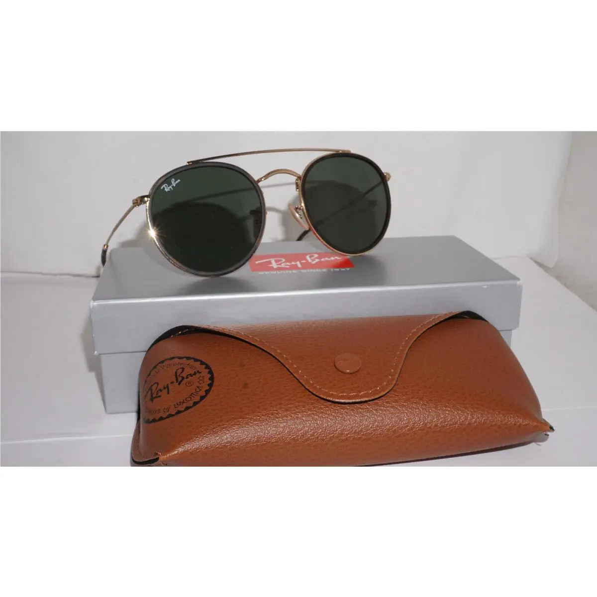 Ray Ban Sunglasses Round Gold Bridge G15 RB3647N 001 51 22 145