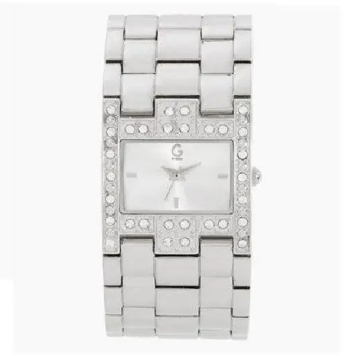 New-g BY  Silver Stainless Steel+crystals Cuff Bracelet WATCH-G89018L1+BOX by Guess