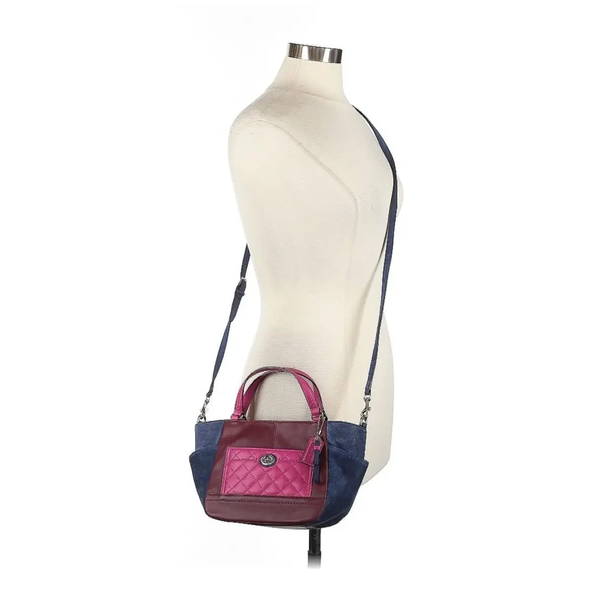 Coach Colorblock Park Mini Bag Leather Suede Crossbody Satchel 9x7x5