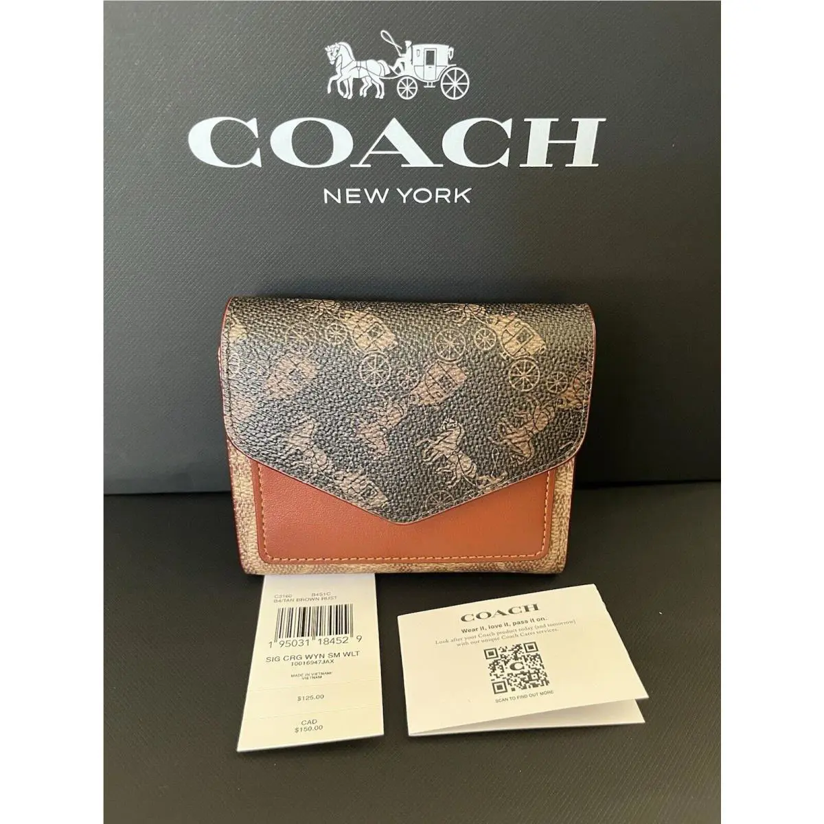 Coach Wyn Small Wallet Horse and Carriage Print C3160