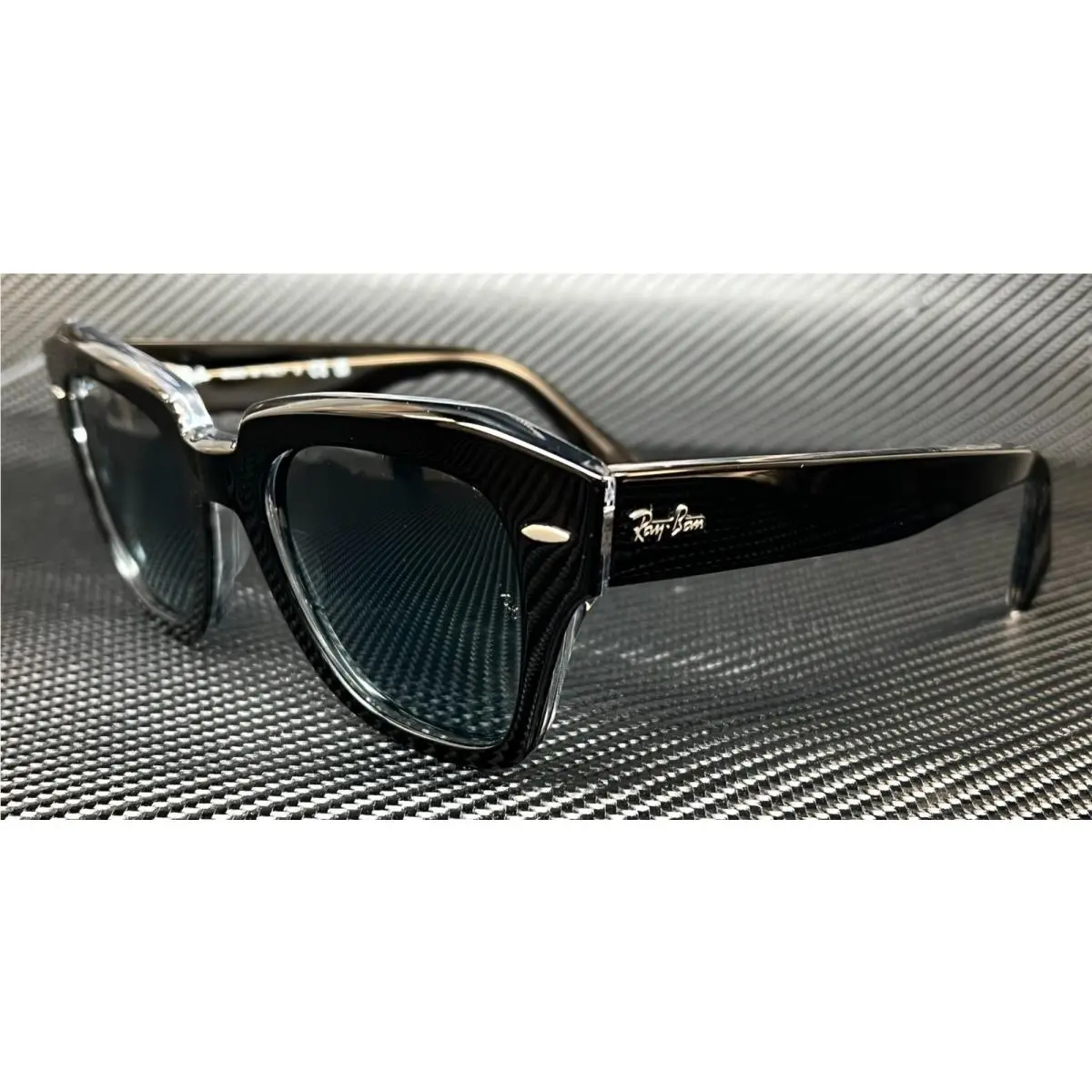 Ray Ban RB2186 12943M Black Square 52 mm Unisex Sunglasses