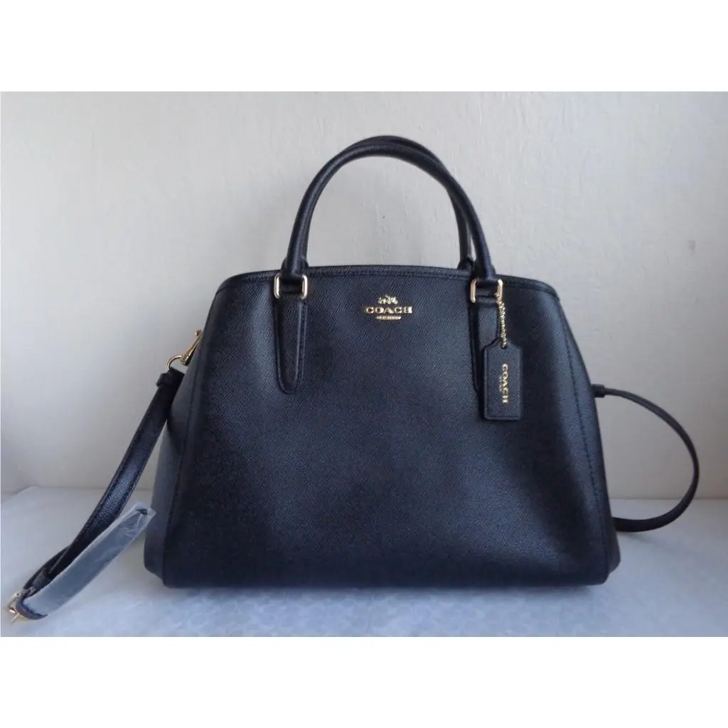 Coach F57527 Small Margot Carryall in Crossgrain Leather Gold Black