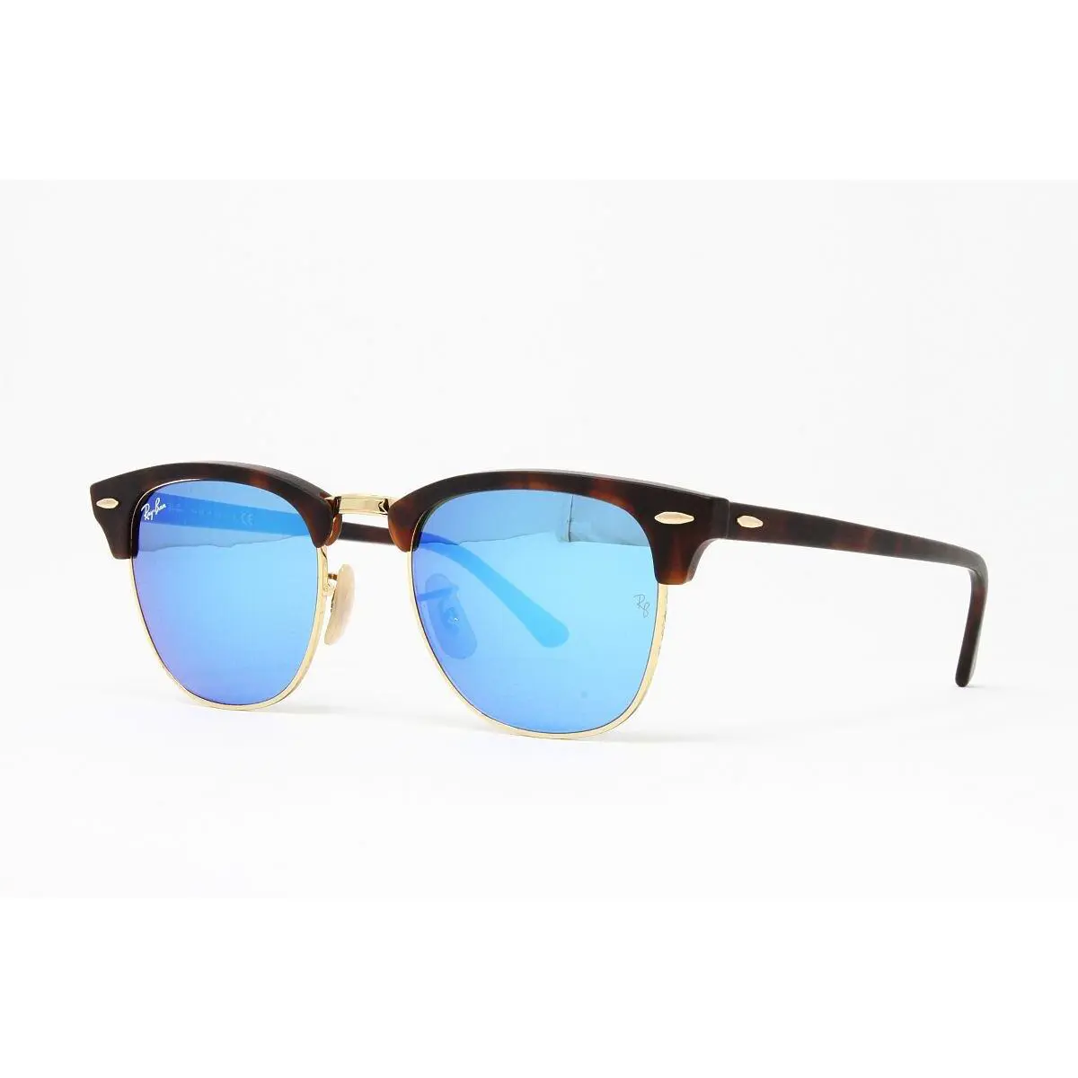 Ray Ban Sunglasses Clubmaster Unisex RB3016 114517 Sand Havana 51mm Blue Lens