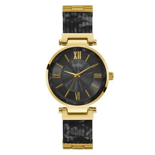 Guess Soho Women`s Gold-tone Black Watch U0638L10