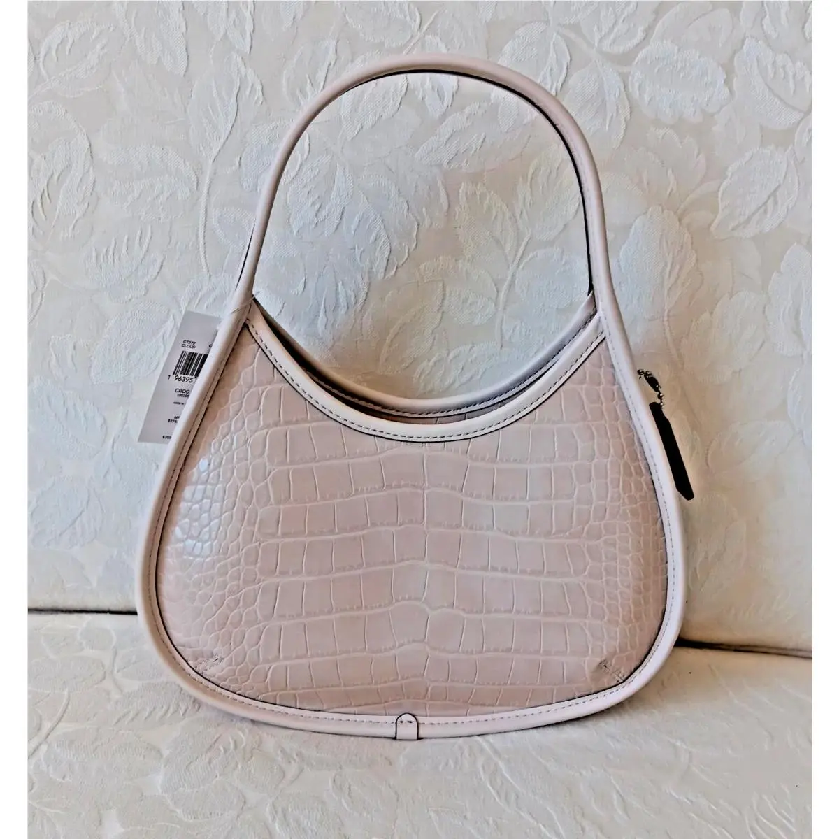 CT272 Croc Ergo topia Embossed Leather Bag Cloud by Coach