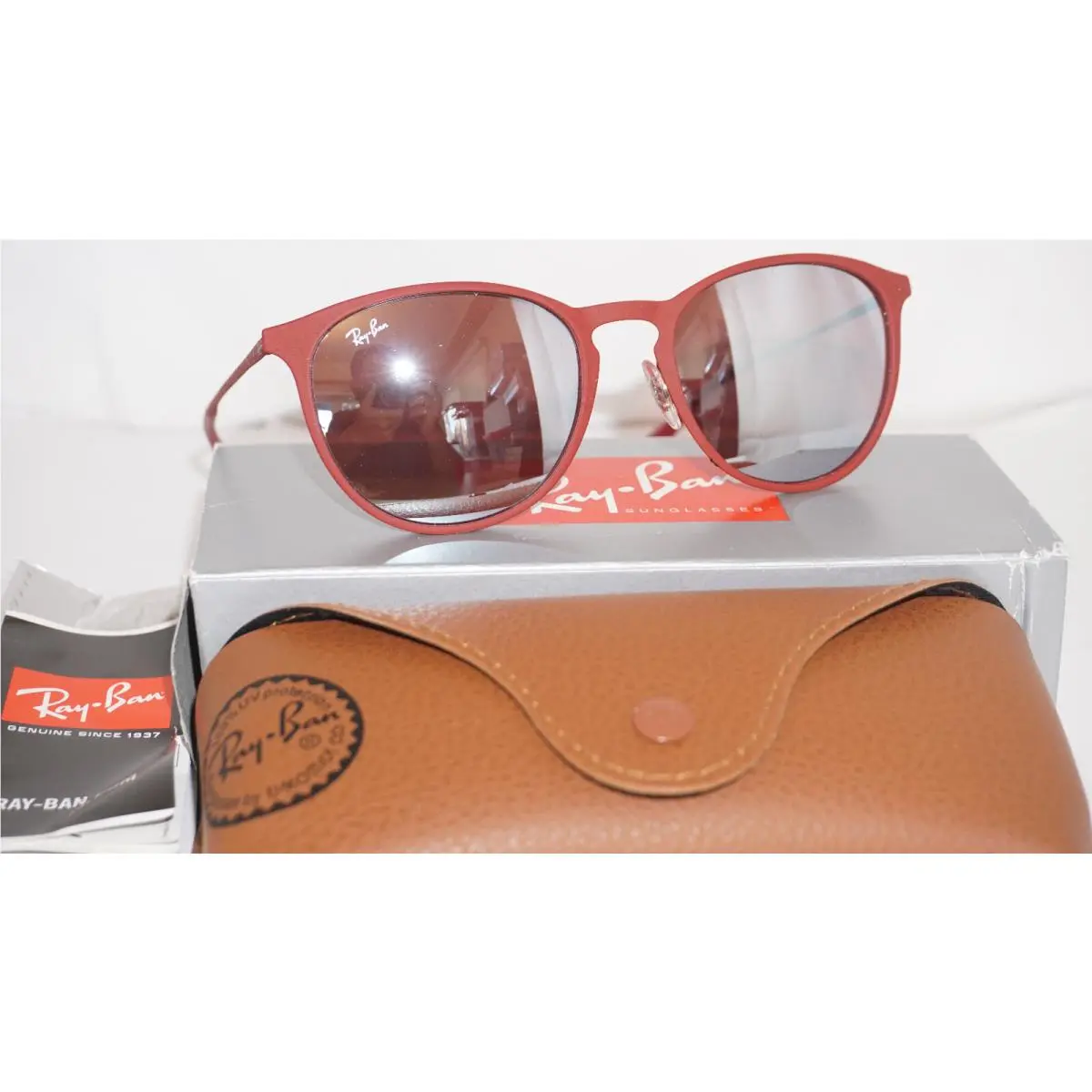 Ray Ban Sunglasses Red Silver Mirror RB3539 9023/B5 54 19 145