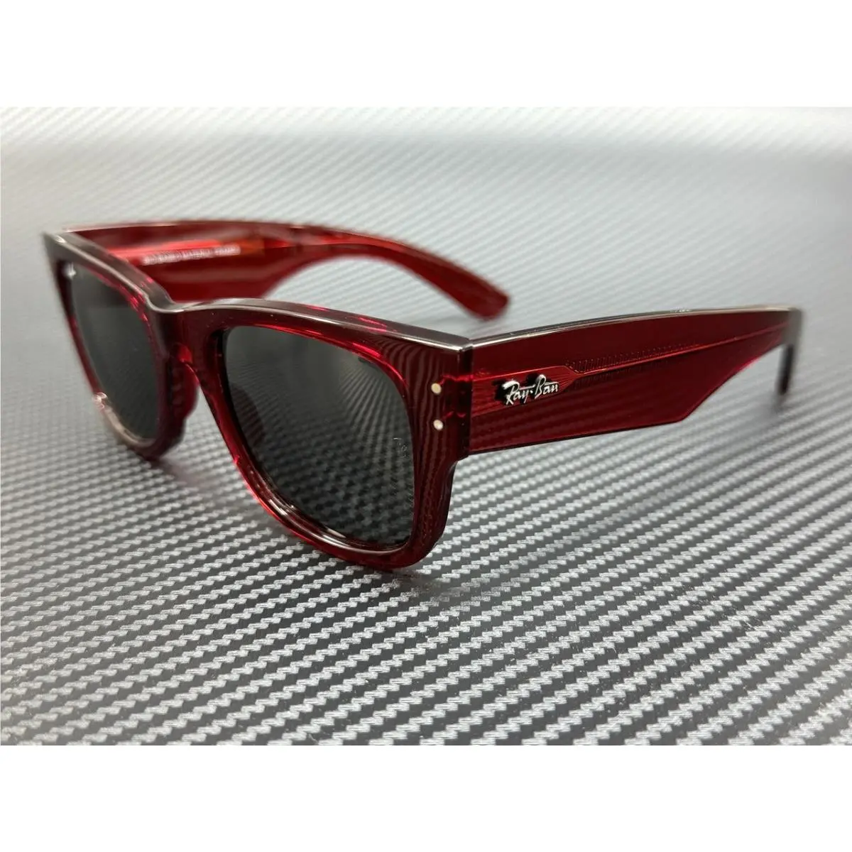Ray Ban RB0840S 6679B1 Transparent Red Grey Unisex 51 mm Sunglasses