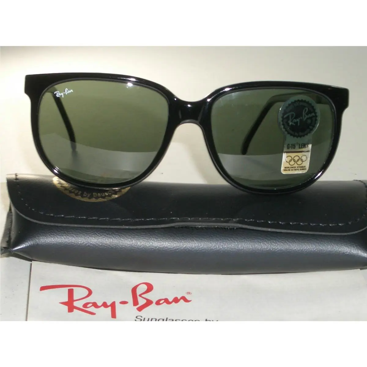 Vintage B L Ray Ban W1595 Style 3 G15 Black Traditional Wayfarer Sunglasses