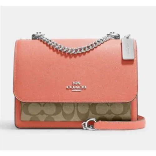 91019 Klare Crossbody IN Signature Canvas Khaki/tangerine by Coach