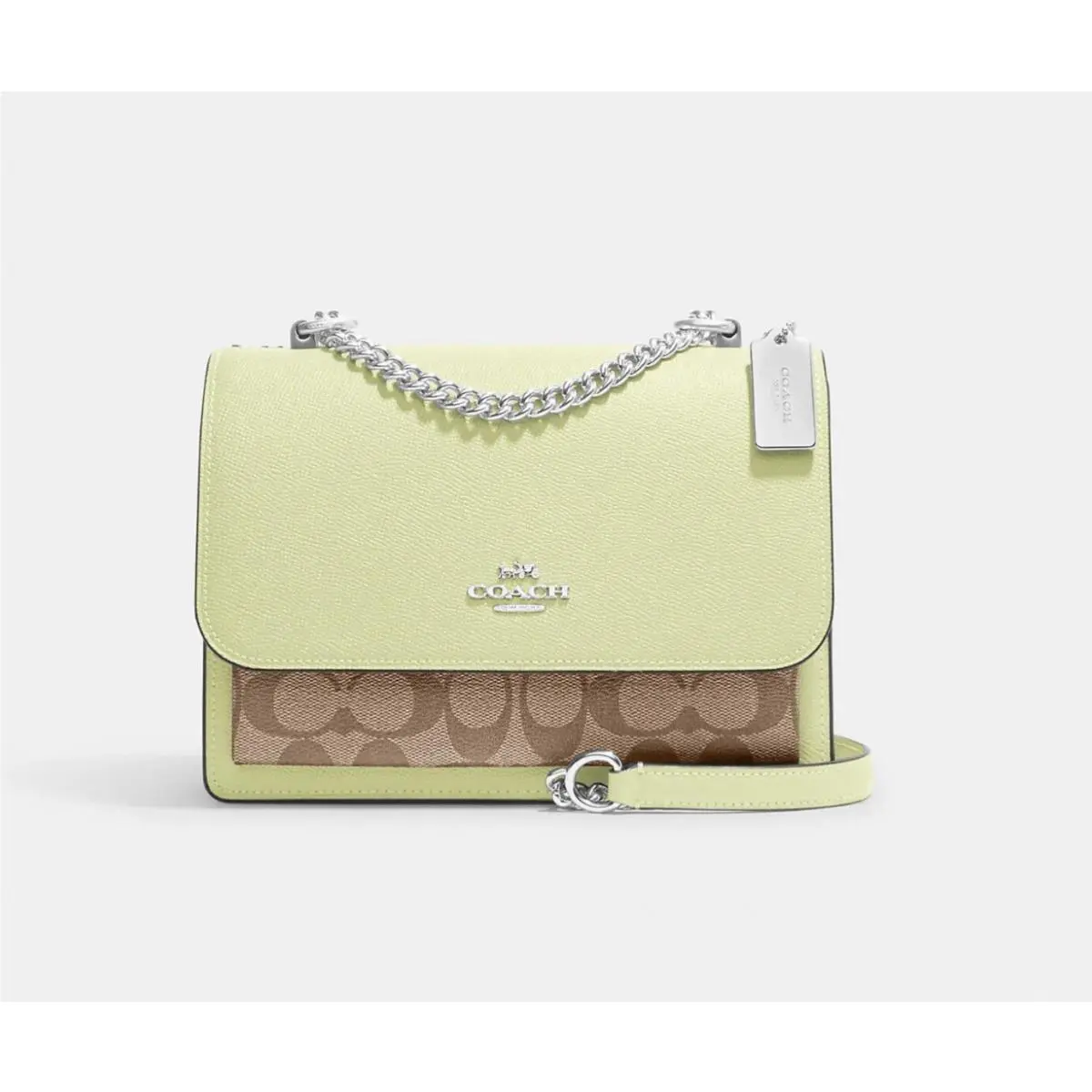 Coach Klare Crossbody in Signature Canvas Silver/khaki/pale Lime