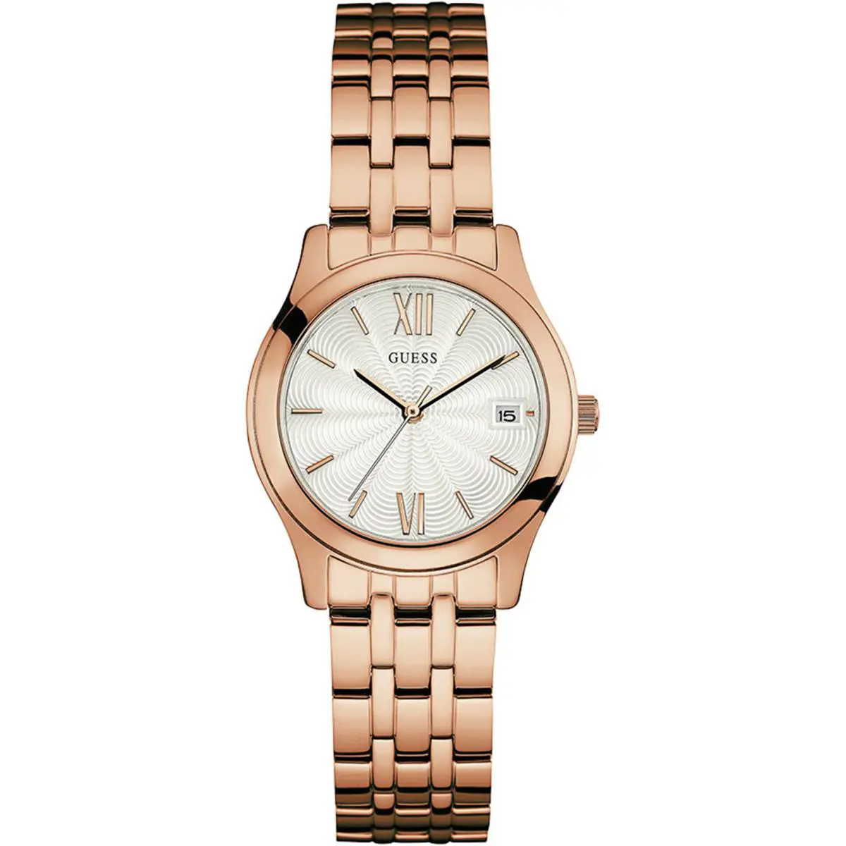 Guess W0769L3 Ladies Dress Rose Tone Case Bracelet Date Quartz WR