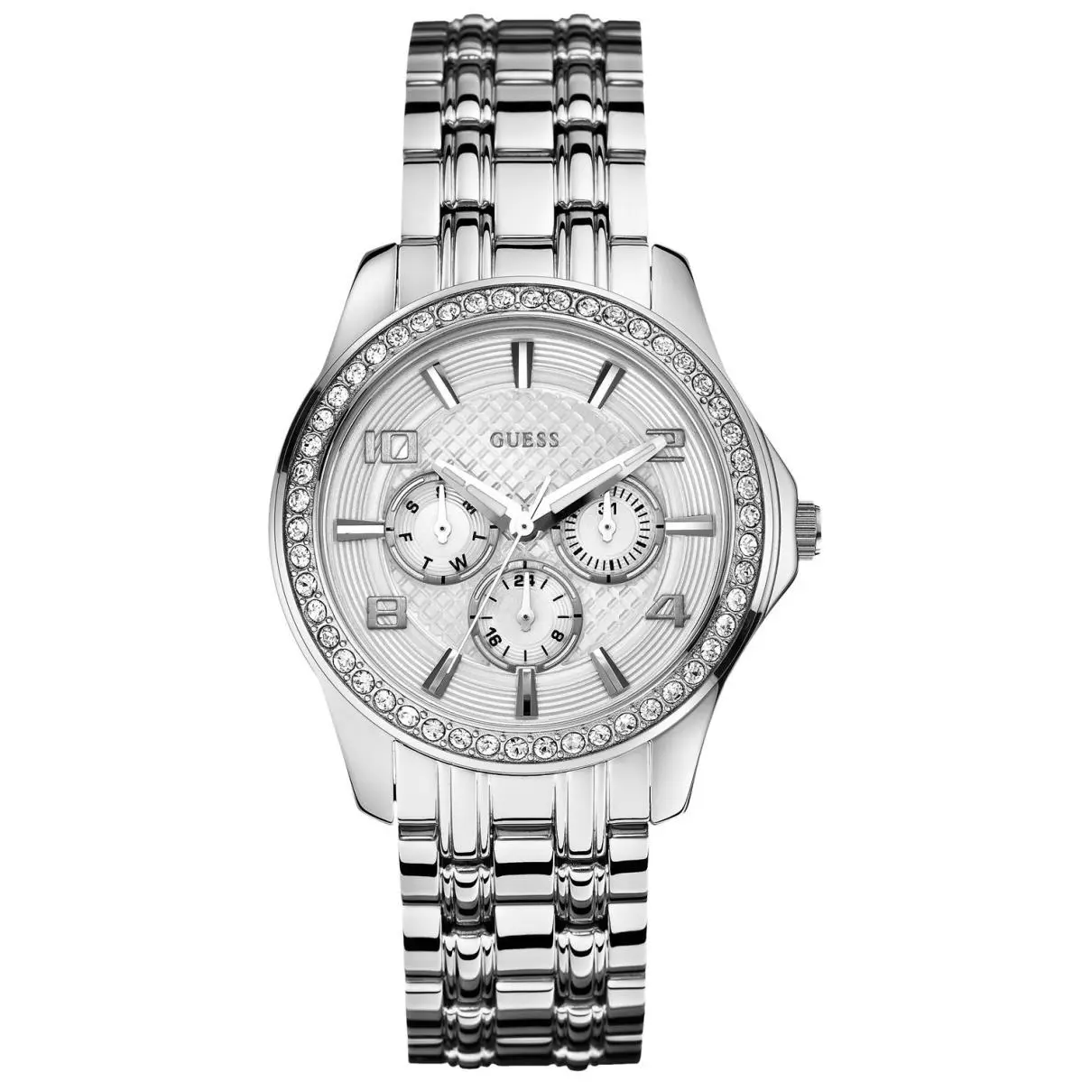 Guess Women`s Silver Color Stainless-steel Quartz Fashion Wrist Watch W0147L1