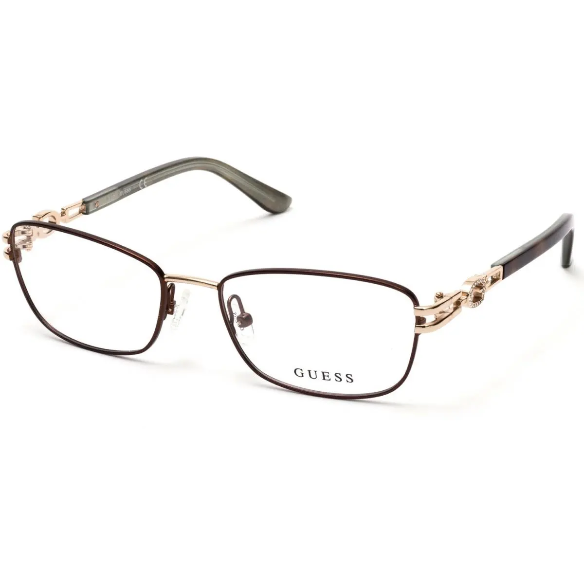 Guess GU2687 Brown 049 Metal Optical Eyeglasses Frame 51-17-135 Petite Fit GU AB