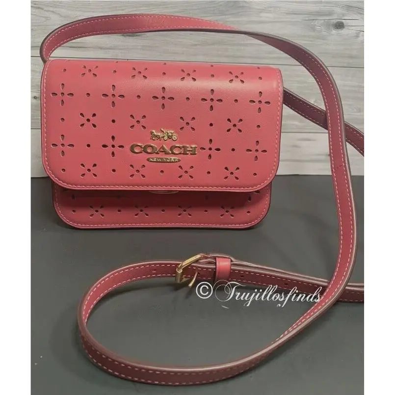 Coach Mini Brynn Leather Crossbody Purse In Rouge CA792
