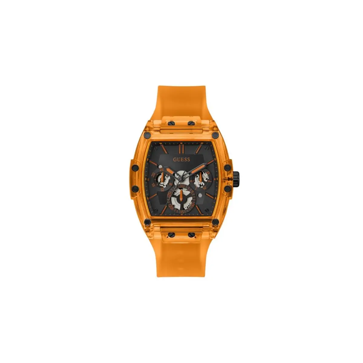 Orange Plastic and Silicone Multifunction Watch One Orange/navy/orange by Guess