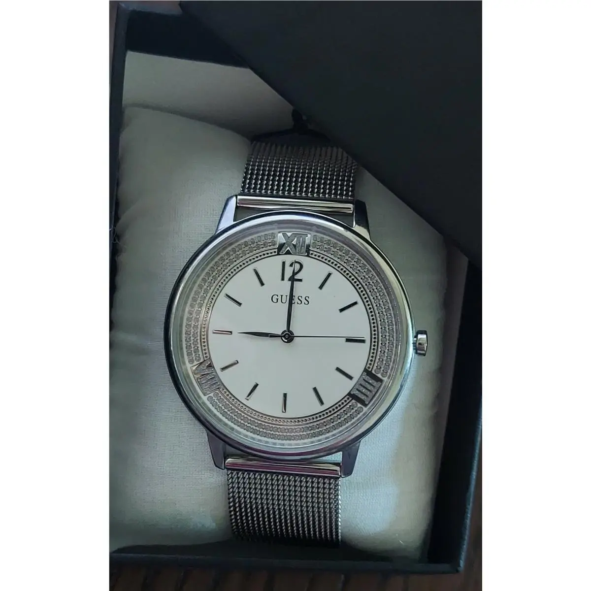 Guess Women`s Watch Factory Silver-tone Mesh Analog