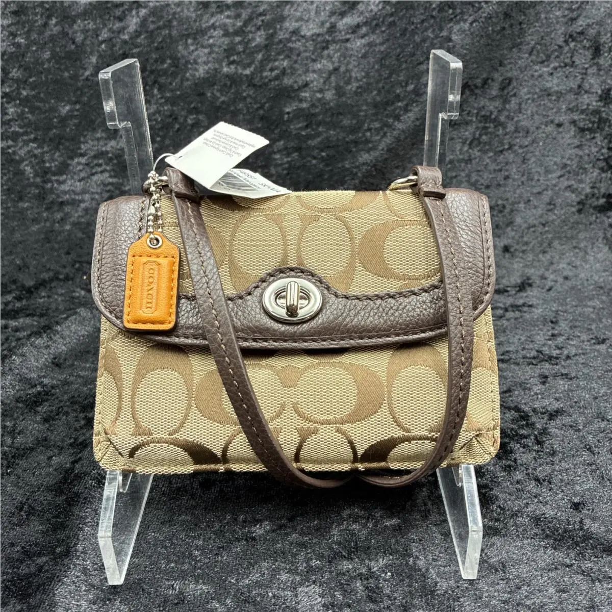 Coach Park Signature Dylan Crossbody Wallet F49551 Khaki Mahogany