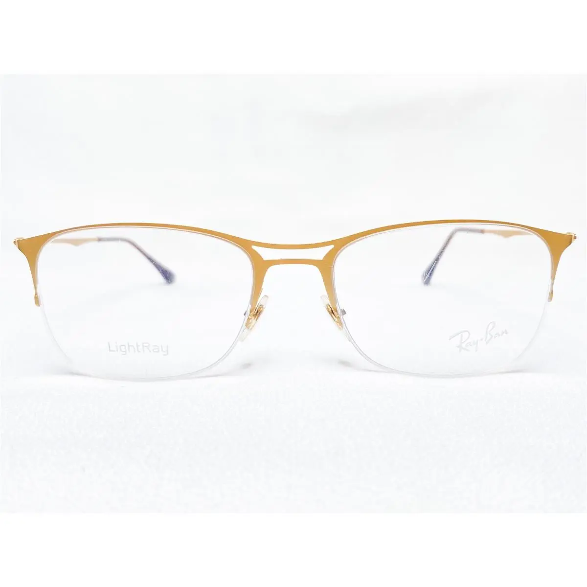Ray Ban Lightray RB8715 1158 Brushed Gold Rectangle Eyeglasses Frames 55/18