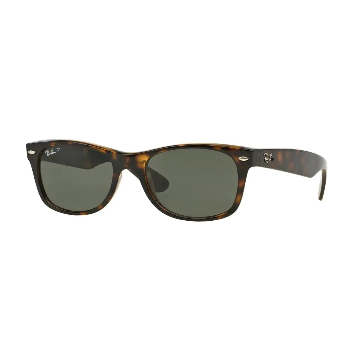 Ray-ban Wayfarer Tortoise / Green Polarized 55mm Sunglasses RB2132 902/58 55