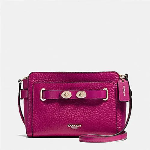 Coach Blake Crossbody In Bubble Leather 35688 IM Light Gold /cranberry