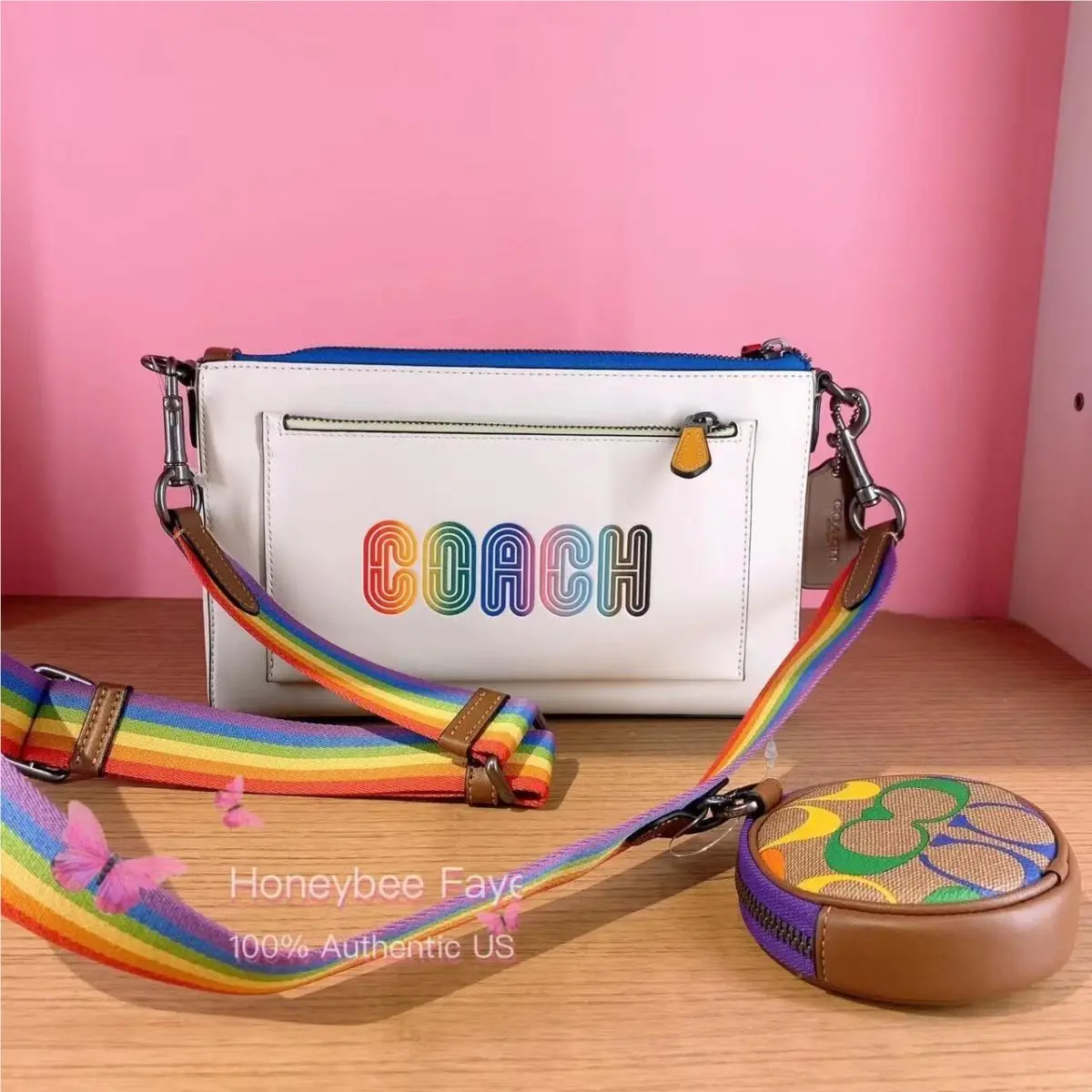 Coach Holden Crossbody with Rainbow Coach