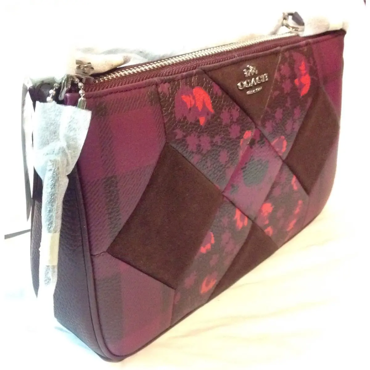 Coach Patchwork Nolita Wristlet 24 Clutch Silver/cyclamen