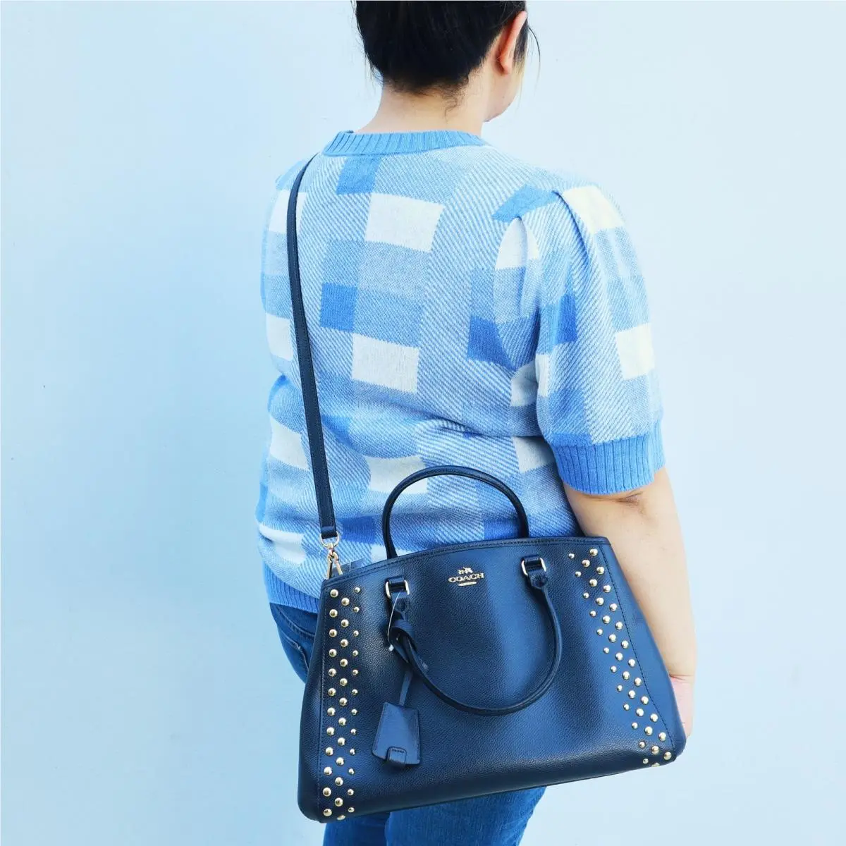 Coach Studded Triple Compartment Margo Carryall 35274 Midnight