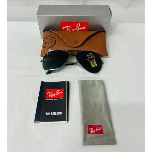 Ray-ban RB3025 Aviator Sunglasses in Gunmetal w/ G-15 Green Lens 58-14-135