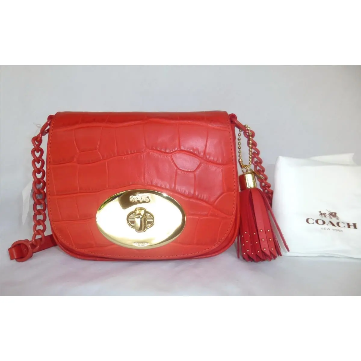 Coach Liv Crossbody IN Croc Embossed Leather Shoulder Bag 35199