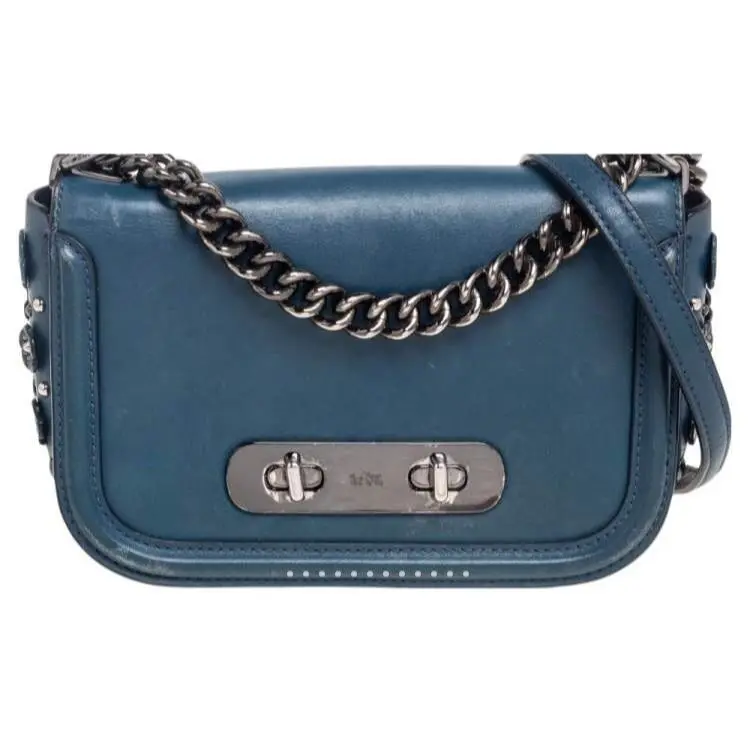 Coach Women’s Leather Swagger Shoulder Bag Blue
