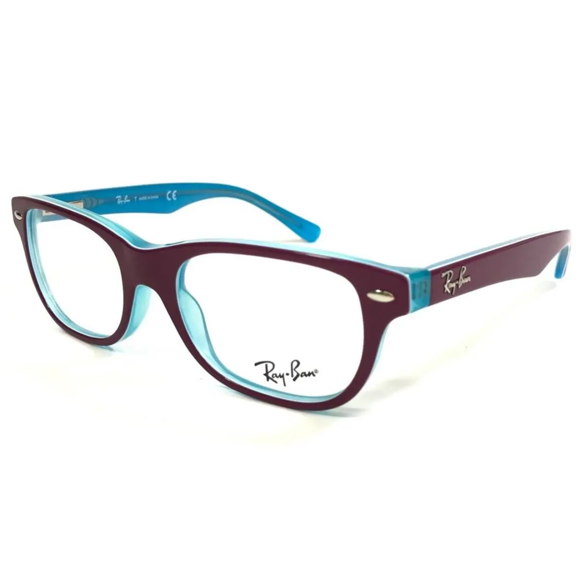 Ray-ban Kids Eyeglasses Frames RB1555 3763 Purple Blue Rectangular 46-16-125