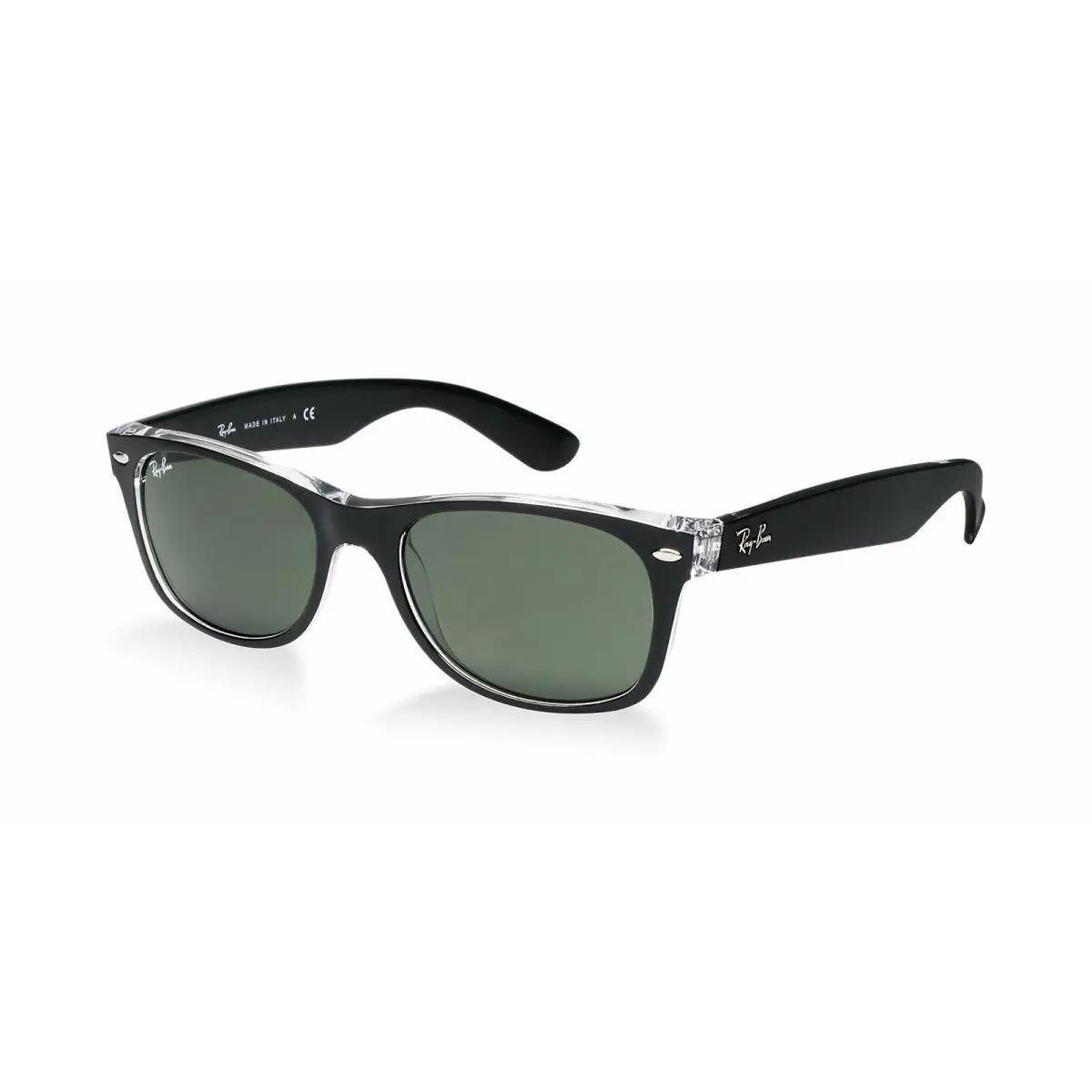Ray-ban Wayfarer Color Green Lens Black Frame Sunglasses RB2132 6052 52 by Ray-Ban