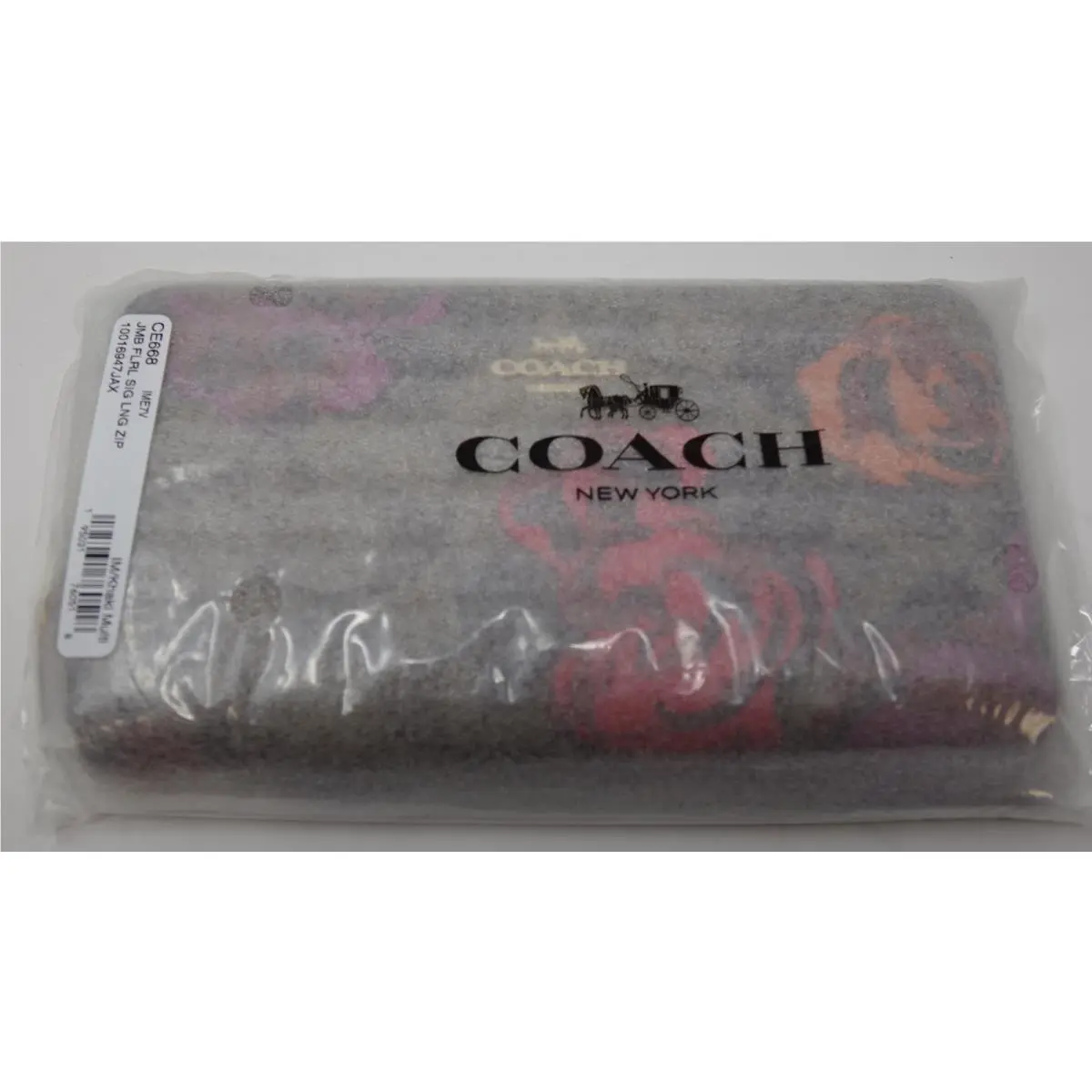Coach Signature Rose Floral Zip Around Wallet Bag Packaging CE668